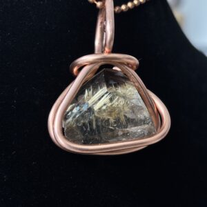 Rutilated Quartz wrapped in Copper