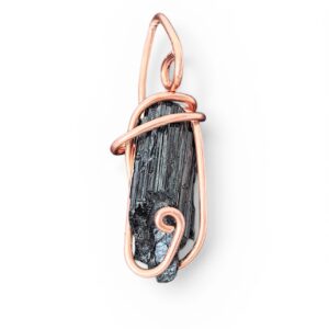 Black Tourmaline Copper Wrapped Pendant